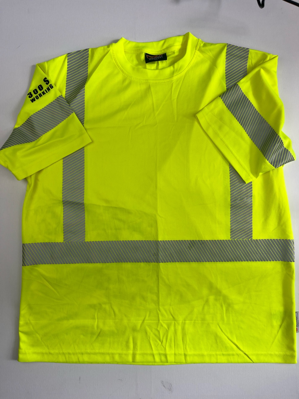 Hi-Vis Yellow Short-Sleeve Safety Shirt, class 3,size XL